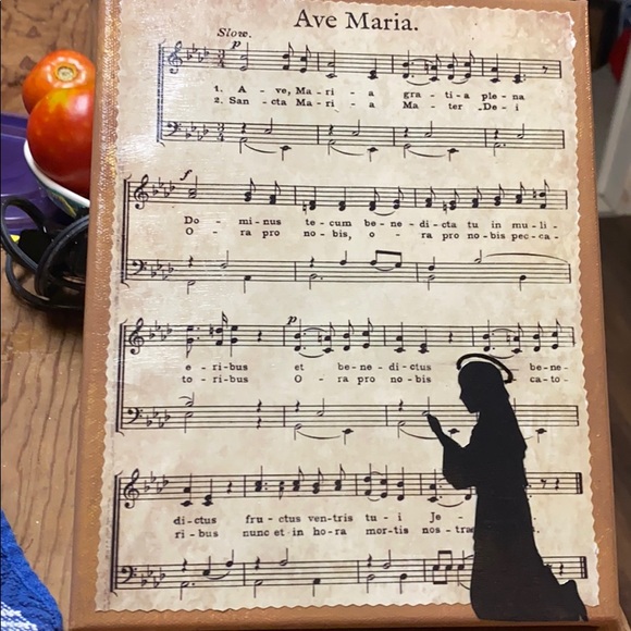 Ave Maria Art sheet music Handmade Canvas 8”x10” - Picture 2 of 2